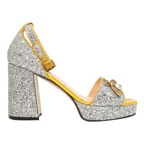 gucci glitter platform sandals|authentic gucci sandals women.